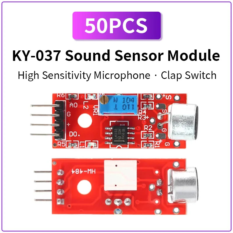 50PCS KY-037 Sound Sensor Module High Sensitivity Microphone Clap Switch for Arduino