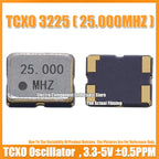(5PCS) 25M 25MHZ 25.000MHZ 3225 TCXO 3.2X2.5MM Temperature Compensated Crystal Oscillator ±0.5PPM High-Precision CMOSECB