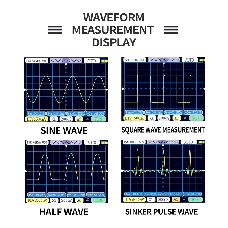 50M SCO2 Dual-Channel Digital Oscilloscope 10MHz Sampling Rate 2.5 KSA/s Analog Bandwidth Automatic PWM Electronic Repair Tool