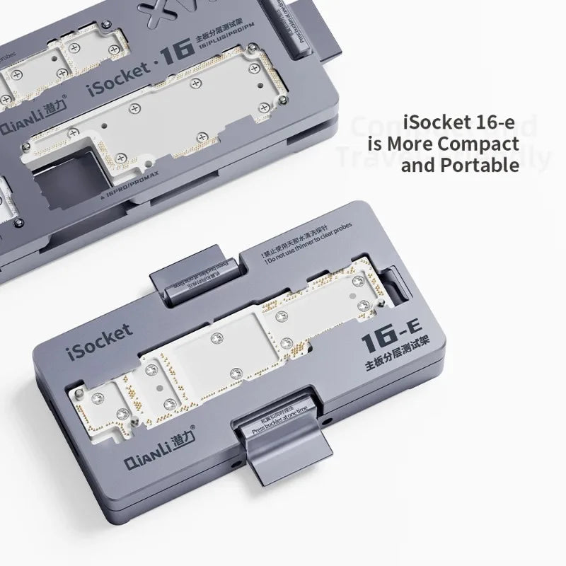 QIANLI ISocket Motherboard Middle Layer Test Stand for IPhone 16E X-16 Logic Board Function Diagnostic Double-deck Repair Tools