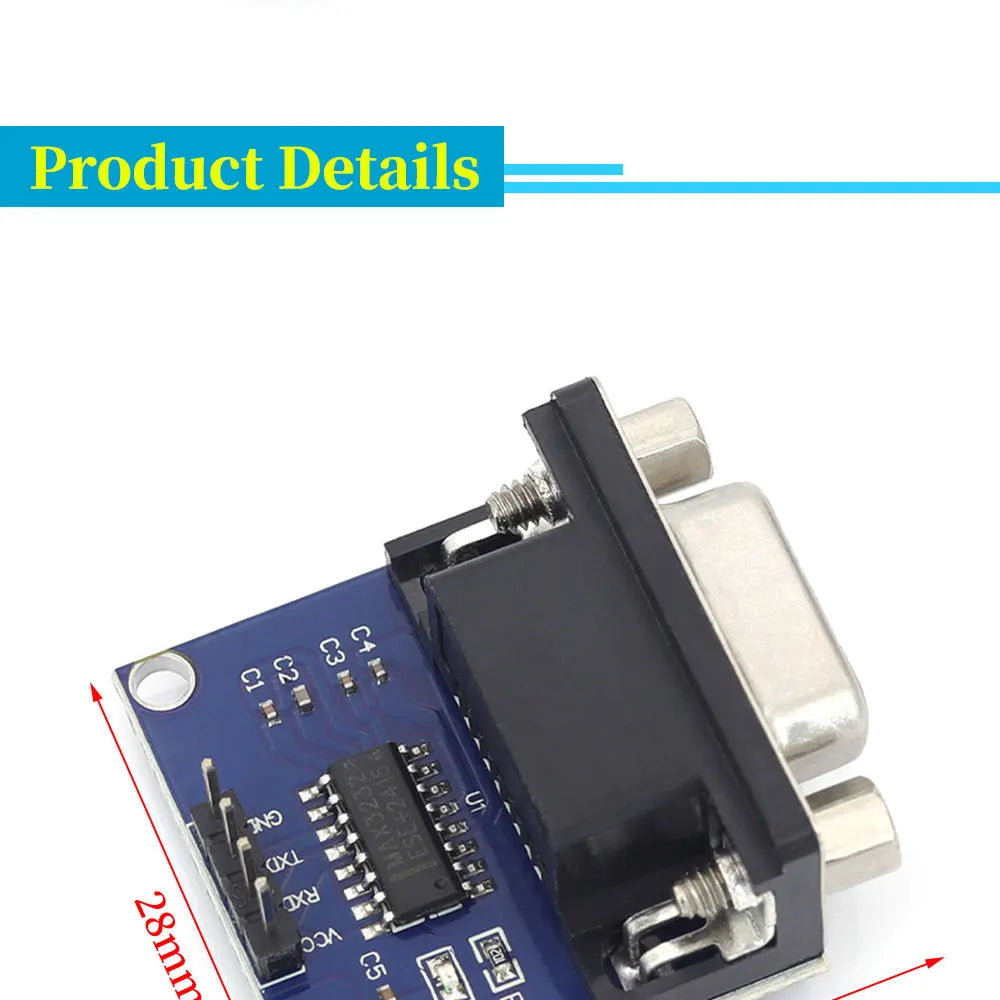 MAX3232 Level Conversion Board RS232 to TTL Adapter DB9 Female Connector for Serial Data Transmission