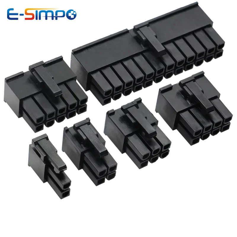 10Pcs 5557 4.2mm Black Automotive Connector Male Plug Housing 2*1Pin-2*12Pin for PC/Computer Graphics Card PCI-E Power
