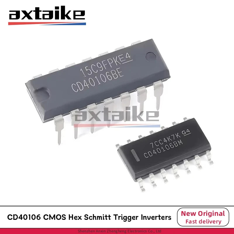 10PCS CD40106 DIP-14 SOP-14 CD40106BE CD40106BM CD40106BM96 HEF40106BT HEF40106 SMD CMOS Hex Schmitt Trigger Inverters IC
