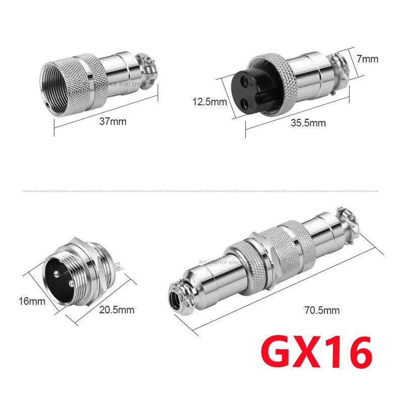GX16 GX12 GX20 2P/3/4/5/6/7/8 Pin Female Male Air Aviation Connector Power Cable Electrical Plug Socket