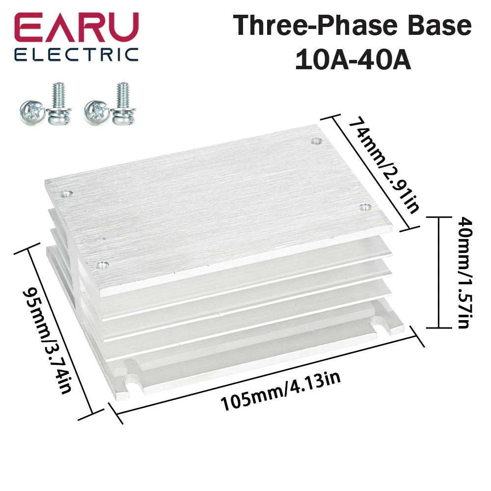 1Pcs 10A-200A New Single Phase Three Phase Solid State Relay Module Heat Sink SSR DA AA DD Aluminum Fins Radiator Din Rail Mount