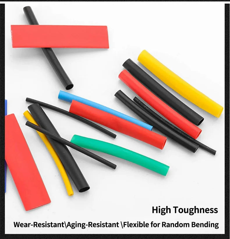GREENER 127/580/800pcs 2:1 Heat Shrink Tubing Kit Polyolefin Colorful Flame Retardant Waterproof Wire Cable Sleeve For Home DIY
