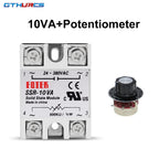 SSR 10VA 25VA 40VA  Solid State Relay Voltage Regulator 24-380V AC Output with Potentiometer 10A 25A 40A