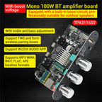 ZK‑1001U Mono 100W Bluetooth Amplifier Board TPA3116D2 DC9‑24V TWS Stereo Pairing Support Wuzhi Audio APP AUX U Disk USB Sound Card Amp Module