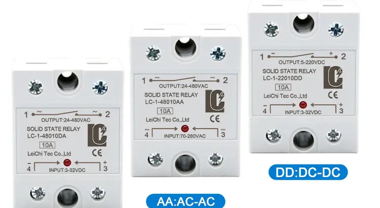 LCTC SSR Relay DC TO AC DC TO DC AC TO AC Solid State Relay Single Phase 10A 25A 40A 60A 80A 100A 120A 200A 240A LC-1-DA/AA/DD