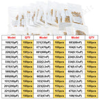 50V 10pF~10uF Multilayer Ceramic Capacitor Assorted kit Pin=5.08mm