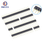 2.54MM Pitch Single Row Male SMD Straight Needle Round Hole Pin Header Copper Foot 1*2p 3p 4p 5p 6p 7p 8p 10p 40pin Connector