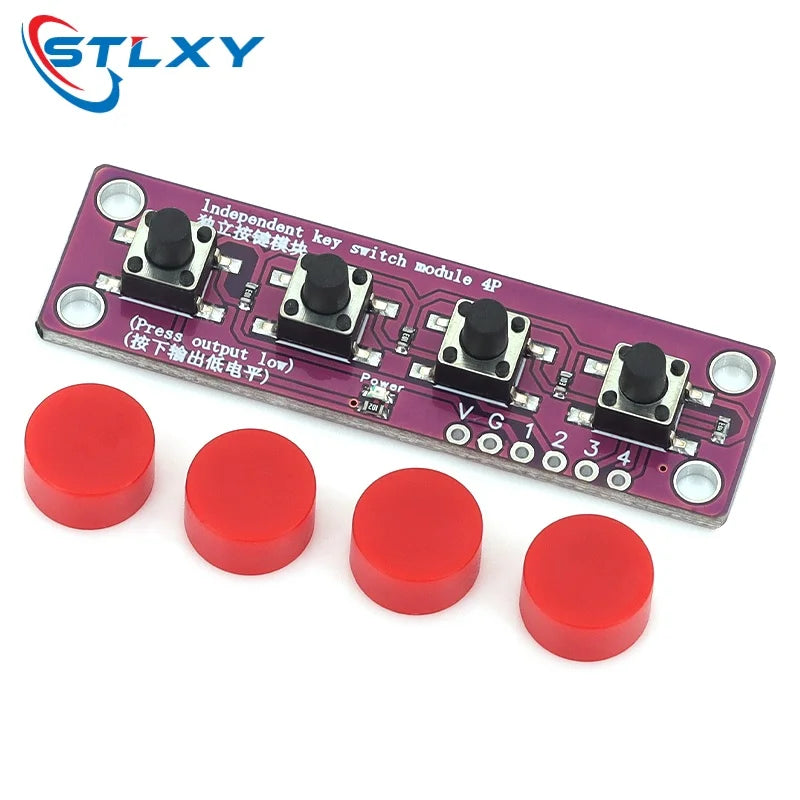 Stlxy Four Touch Switch Button Module Suitable for Single-chip Microcontroller ARM Raspberry-Pi Arduino Development