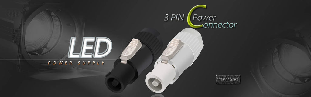 10pcs IN/OUTput 3Pin Waterproof PowerCON True Connector Female Jack,NAC3FX-W Power Female Socket IP65 PowerCon Chassis Connector