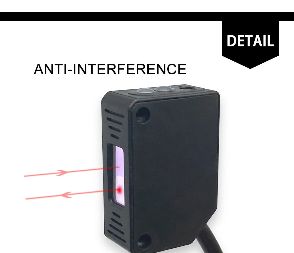 Square Laser Sensor 35cm Adjustable NPN PNP Mirror Lens Diffuse Optical Infrared Photo Cell Proximity Switches E3Z-LAS