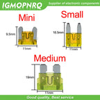 1Set Waterproof 32V Mini/Small/Medium Auto Fuse Holder 18/16/14/12/10AWG With Car Blade Fuse 3A 5A 7.5A 10A 15A 20A