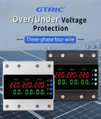 GTRIC Over Under Voltage Protection Device Three-Phase 380V AC Undervoltage Protection 63A Current and Voltage Protection Relay