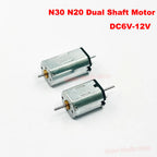 Micro N30 N20 Dual Shaft Motor DC 6V-12V High Speed Double Axis Engine DIY Toy Car Rail Train Model
