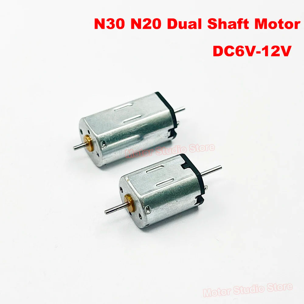 Micro N30 N20 Dual Shaft Motor DC 6V-12V High Speed Double Axis Engine DIY Toy Car Rail Train Model