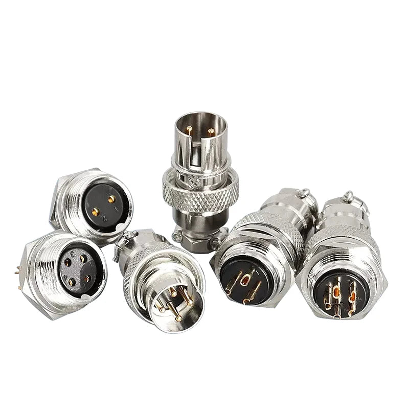 GX16F  Reverse Mounted Plug Copper Goldplated Pins 2 3 4 5 6 7Core8 Pin Aviation Connector Male Plug Female Socket M16 Jack