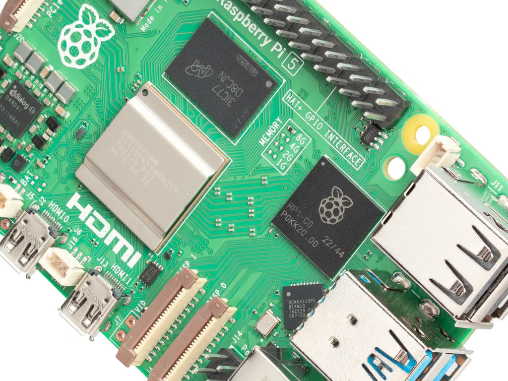 Raspberry Pi 5, Options for RAM, BCM2712 Processor, 2.4GHz Quad-Core 64-bit Arm Cortex-A76 CPU, Built Using RP1 I/O Controller D