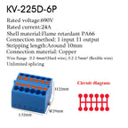 1Pc Wire Electrical Cable Connectors Plug-in Terminal Block PTFIX 2.5mm² Splitter Spliceable DIN-Rail Mounting Junction Box Tool