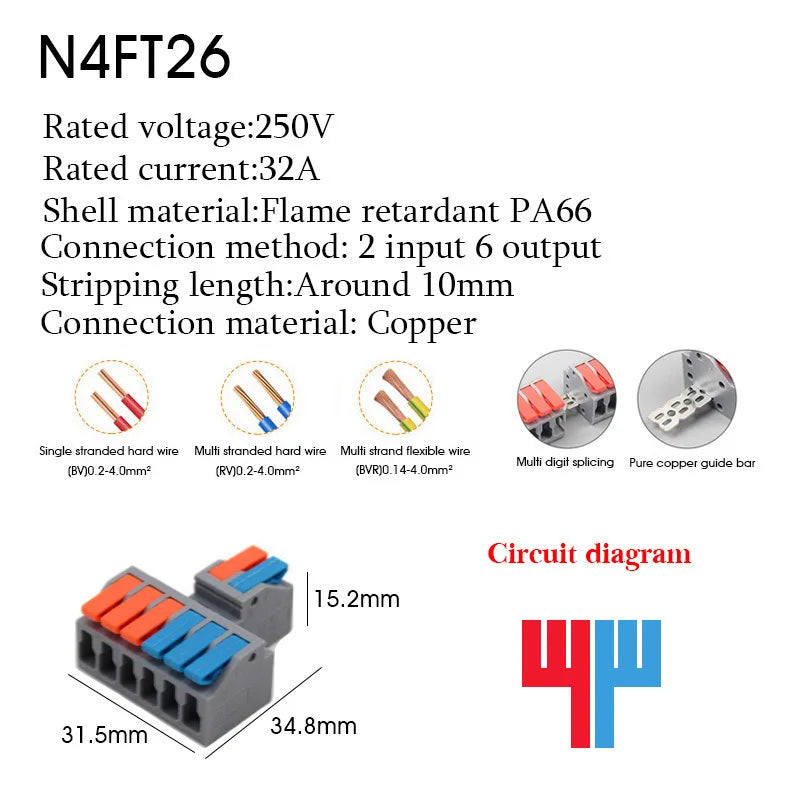1/5PCS Wire Connector Electrical Cable Led Connectors Mini Terminals Blocks Quick Wiring Push-in Docking Butt Electrician Tools