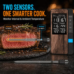 Wireless Meat Thermometer Digital Bluetooth Probe Thermometer Rechargeable with LCD Screen & Mobile APP for BBQ Oven Rotisserie