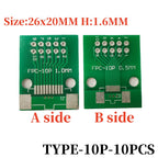 10PCS FFC/FPC Adapter Plate 0.5 to 2.54MM 4P/6P/8P/10P/12P/14P/15P/16P/20P/24P/26P/30P/32P/34P/36P/40P/45P/50P/52P/60P/80P/96P
