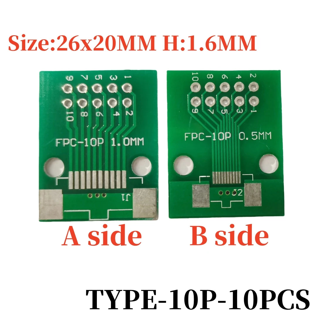10PCS FFC/FPC Adapter Plate 0.5 to 2.54MM 4P/6P/8P/10P/12P/14P/15P/16P/20P/24P/26P/30P/32P/34P/36P/40P/45P/50P/52P/60P/80P/96P