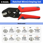 Electrician Pressed Pliers Crimping Tool with Interchangeable Dies Ratcheting Wire Crimper for Electrical Terminals Connector