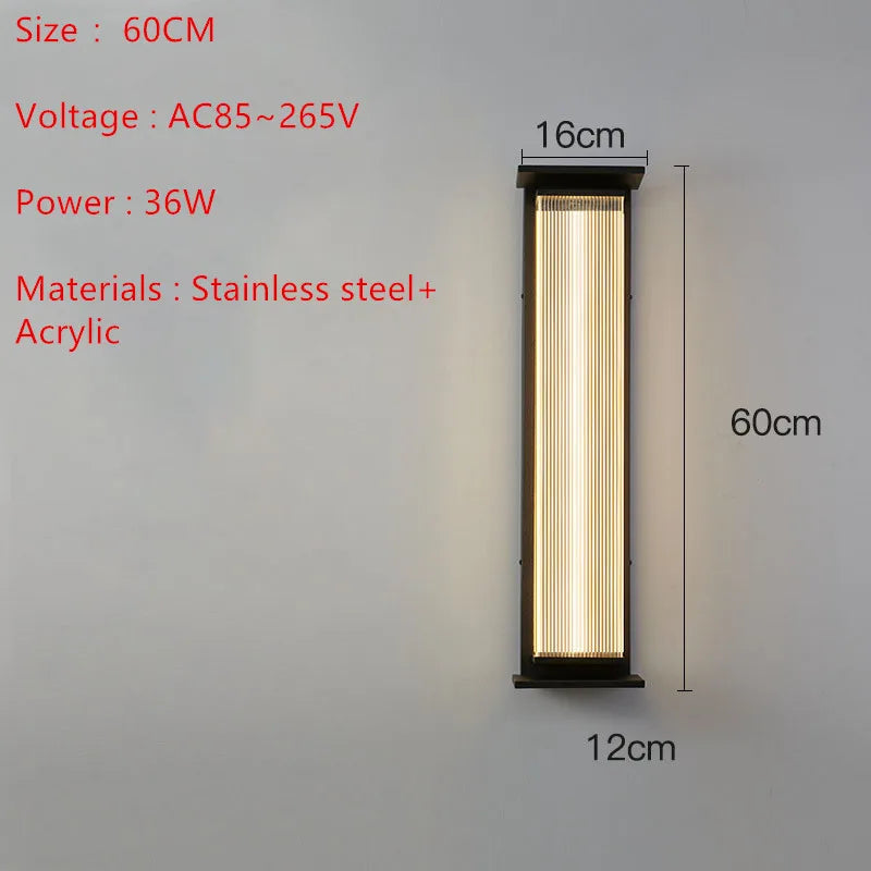 Modern Minimalist Stainless Steel LED WALL Light Outdoor Waterproof IP65 AC85~265V Porch Lamp For Courtyard street Decoration