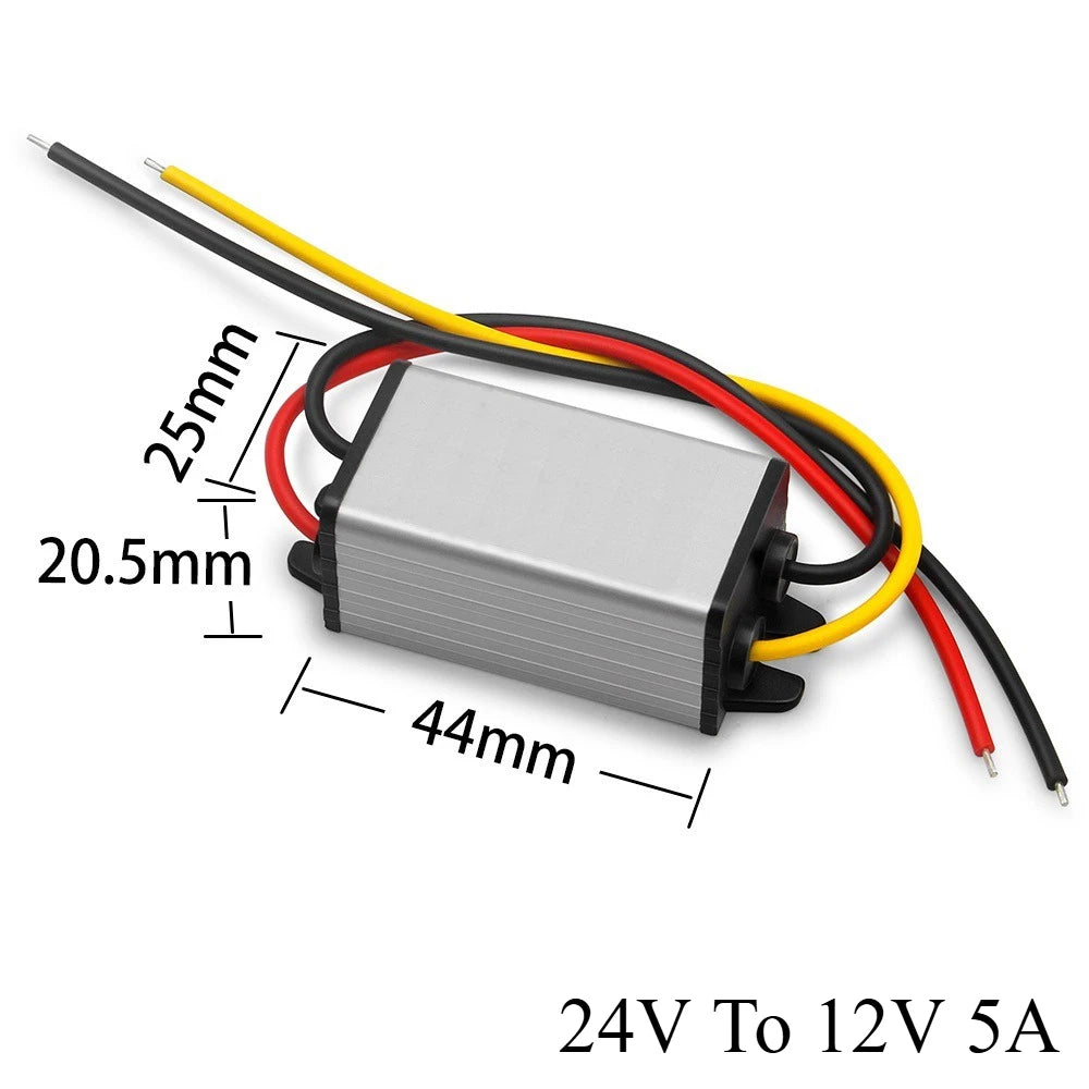 DC 24V To 12V 5A 60W Regulator Power Supply Module Buck Transformer Step Down Voltage Converter for Golf Cart Truck Waterproof