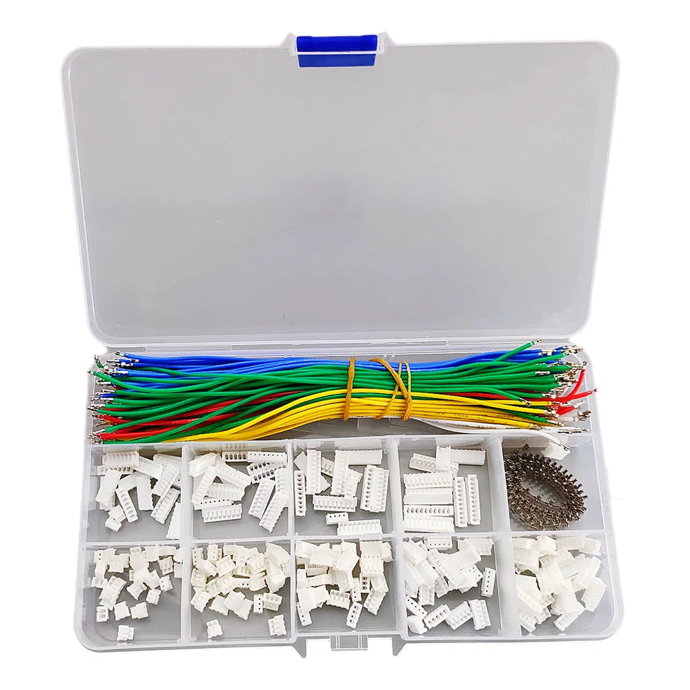 ZH 1.5MM Double JST Connectors and 28AWG Pre-Crimped Silicone Cables Kit with 2/3/4/5/6/7/8/9/10 Pin Housing Adapter Cable