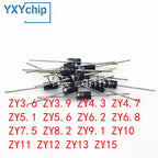 50pcs 2W Zener Diodes ZY3.6 ZY3.9 ZY4.3 ZY4.7 ZY5.1 ZY5.6 ZY6.2 ZY6.8 ZY7.5 ZY8.2 ZY9.1 ZY10 ZY11 ZY12 ZY13 ZY15 DO-204AM