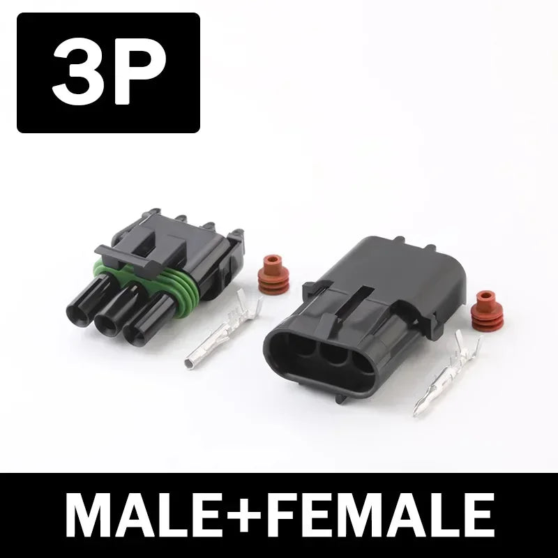 5/20Sets 2.5mm 1/2/3/4/6Pin Waterproof Electrical Connector Male Female Plug Delphi Injector Socket 12010975 For GM Motorcycle