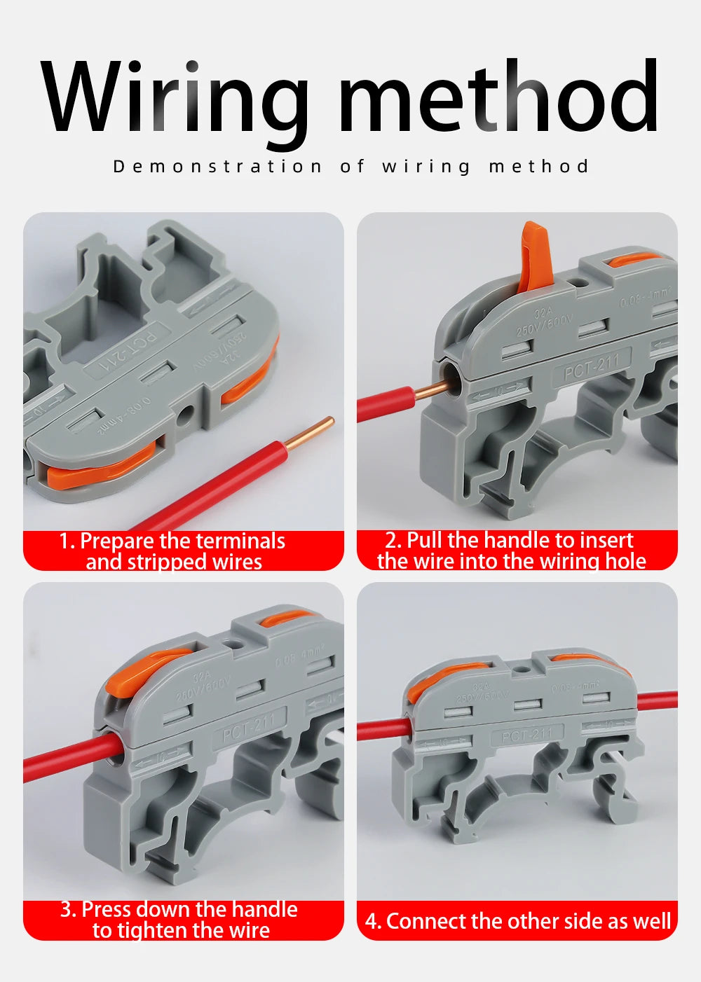 10/20Pcs Din Rail Quick Connector 211 Universal Mini Wire Compact Copper Conductor Cable Push-in Butt 0.08-4mm² Terminal Block