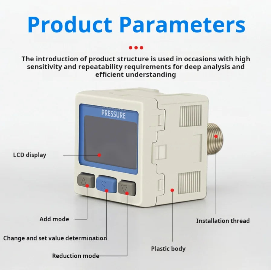 Vacuum Digital Display Pressure Switch High Precision Pressure Gauge Positive and Negative Pressure ISE30A ZSE30A Pneumatic