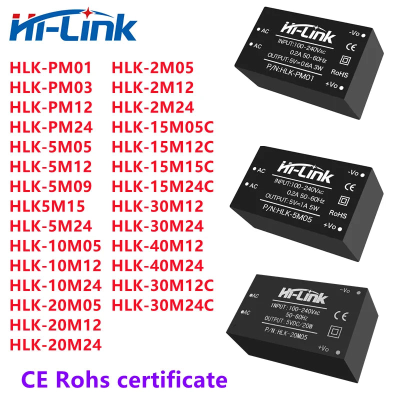 Free Ship 5pcs/lot *Manufacturer HLK-5M05/PM01/10M05/20M05 Hi Link 5W 10W 3W 20W AC-DC Step Down Switching Power Supply Module