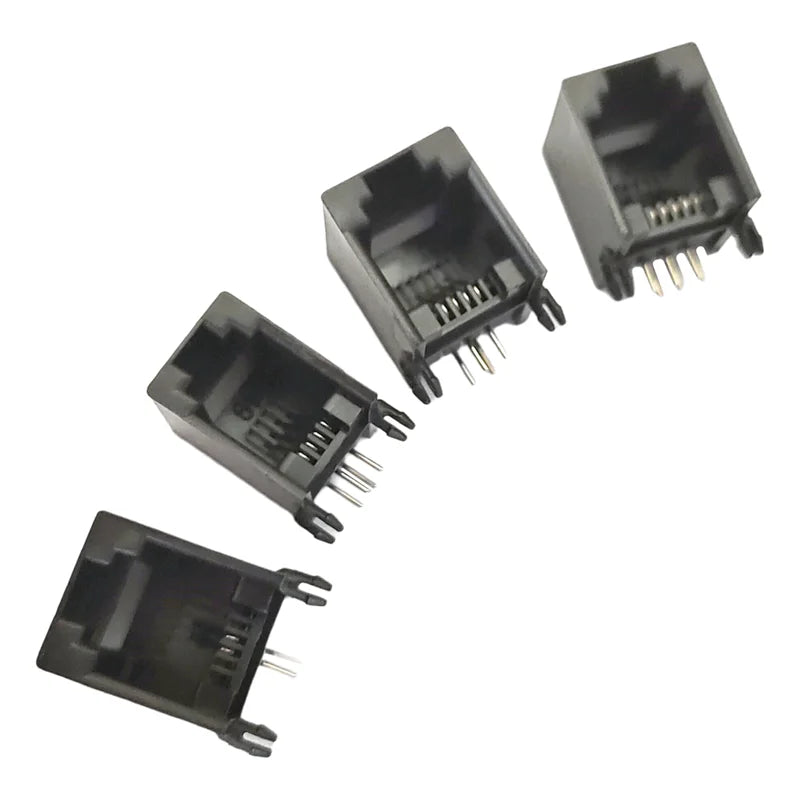 5/10pcs RJ11 Telephone Socket 4P4C 6P2C 6P4C 6P6C Modular Network PCB Plug Horizontal Right Angle Crystal Head Female Socket