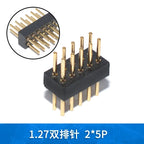 5pcs round Hole 1.27mm Single Row Female Header Double Female Header Single Double Row Pin Gold Plated 2P 3P 4P-6Pin Connector