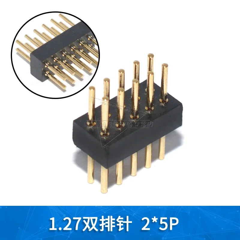 5pcs round Hole 1.27mm Single Row Female Header Double Female Header Single Double Row Pin Gold Plated 2P 3P 4P-6Pin Connector
