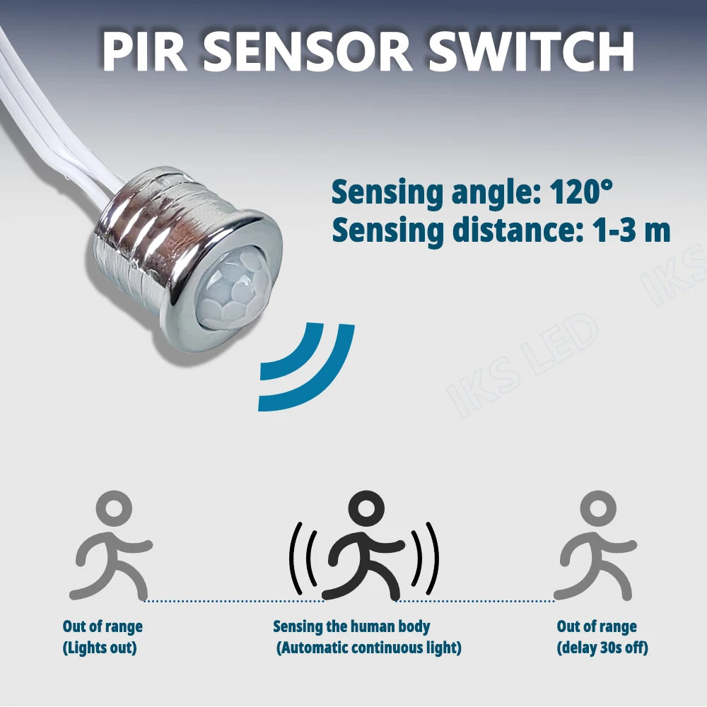 Touch Sensor Switch Hand Sweep Switch 5A 12V-24V IR Motion Sensor Hand Wave Scan Smart LED Closet Cabinet Light/Wardrobe Lamp