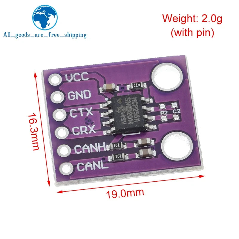 TZT 1/3PCS MCP2551 High-speed CAN Protocol Controller Bus Interface Module For Arduino