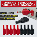20PCS/ 4mm Male Retractable Sheath Stackable Banana Plug Shrouded Fully Insulated Safety Wire Solder Connector Black Red