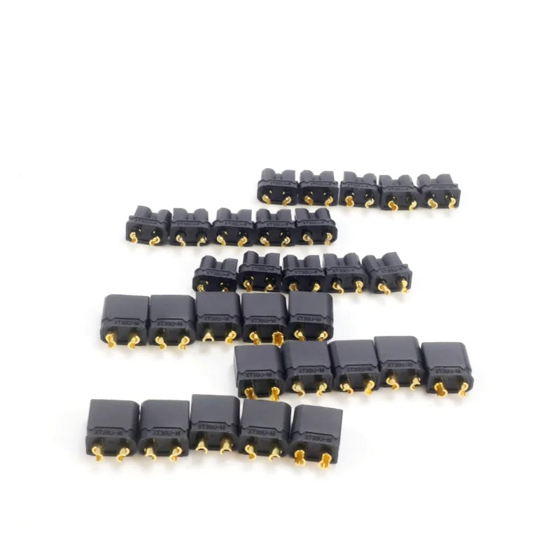 5/10/15 Pairs of XT30-U Male and Female Bullet Connectors; with Heat Shrink Tubing; Power Battery Plug for RC Lithium Batteries