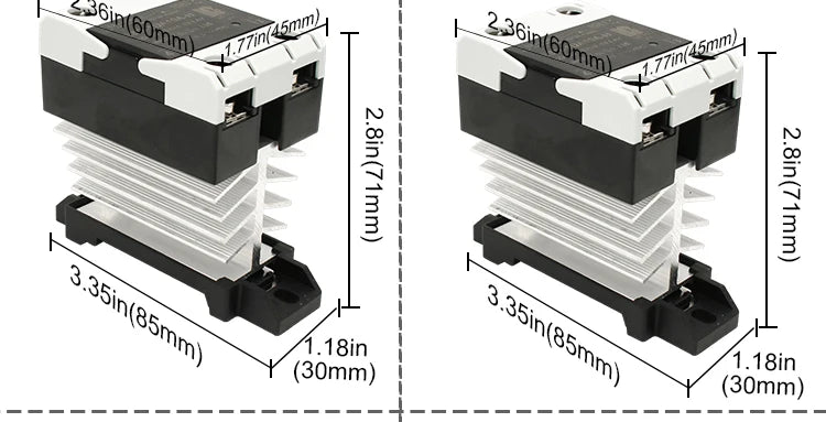 LCTC Solid State Relay Radiator Heat Sink SSR Single Phase DIN Rail 10A 25A 40A 60A 80A 100A 120A DC-AC AC-AA DD Zero Crossing