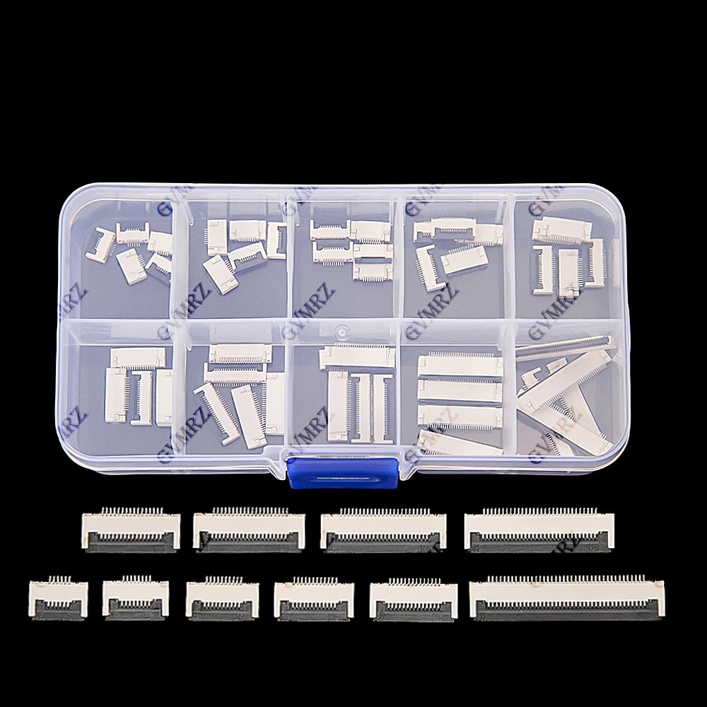 50PCS 6P 8P 10P 12P 14P 0.5mm Pitch Flip Type Under Clamshell Socket FPC FFC Flat Cable Connector 16P 20P 24P 30P 40P Kits