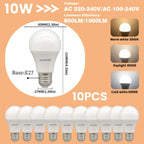 1-10Pack E27 10W LED Bulb Are Equivalent to 100W Incandescent Lamps  110V 220V Ultra-Bright 3000K 6000K For Living Room Use