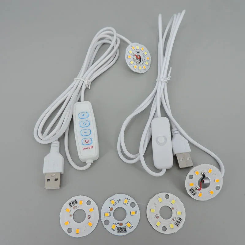 Warm White DC 5V 3W USB LED Lights 2835 Chip Single Color Reading Night Light Desk Book Tablet Lamp with Cable Dimmable