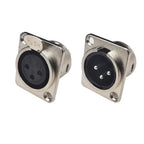 2/5/10pcs XLR Female Male Jack 3 Pin Panel Mount Jacks Connector Copper Contact XLR Metal Socket Audio Microphone Connectors